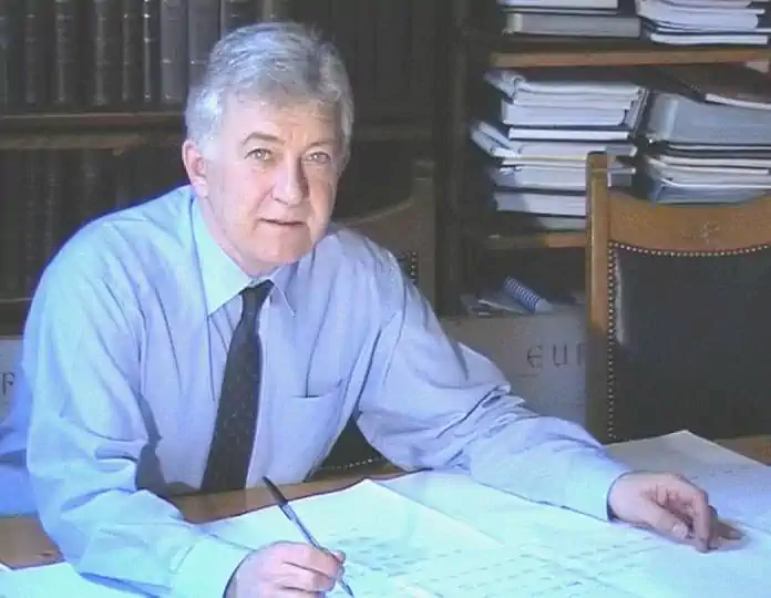 Genealogist Stephen Thomas at his desk